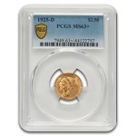 1925-D $2.50 Indian Gold Quarter Eagle MS-63+ PCGS