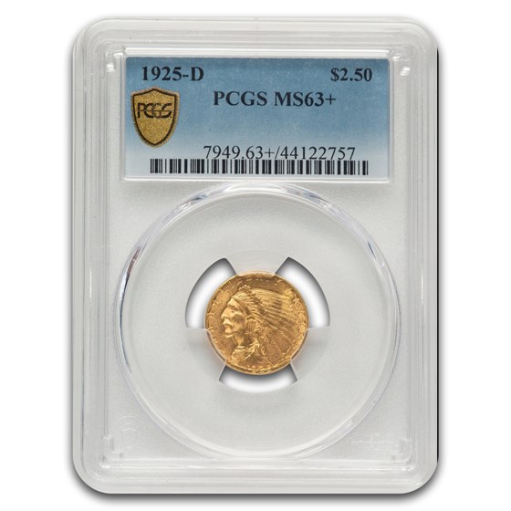 1925-D $2.50 Indian Gold Quarter Eagle MS-63+ PCGS