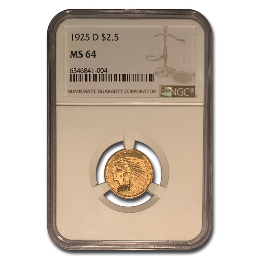 1925-D $2.50 Indian Gold Quarter Eagle MS-64 NGC