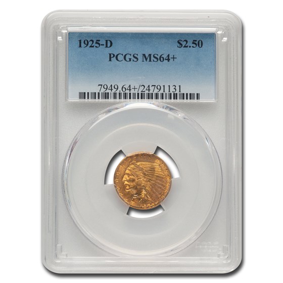 1925-D $2.50 Indian Gold Quarter Eagle MS-64+ PCGS 1925-D $2.50 Indian Gold Quarter Eagle MS-64+ PCGS
