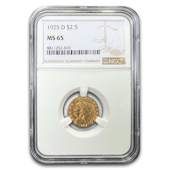 1925-D $2.50 Indian Gold Quarter Eagle MS-65 NGC