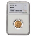 1925-D $2.50 Indian Gold Quarter Eagle MS-65 NGC