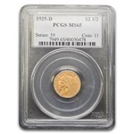 1925-D $2.50 Indian Gold Quarter Eagle MS-65 PCGS