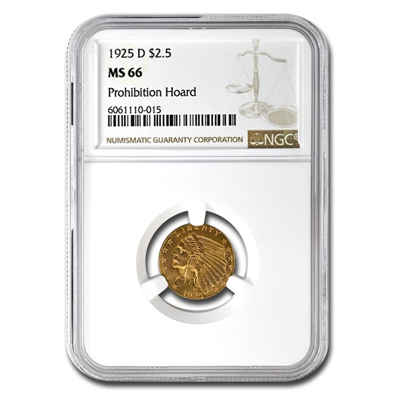 1925-D $2.50 Indian Gold Quarter Eagle MS-66 NGC 1925-D $2.50 Indian Gold Quarter Eagle MS-66 NGC