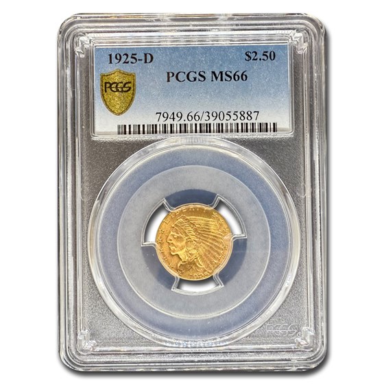 1925-D $2.50 Indian Gold Quarter Eagle MS-66 PCGS 1925-D $2.50 Indian Gold Quarter Eagle MS-66 PCGS