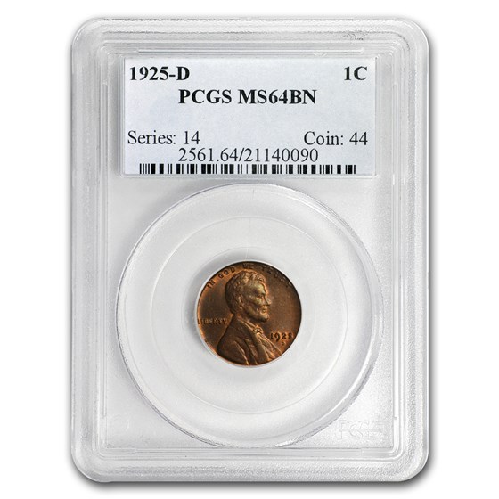 1925-D Lincoln Cent MS-64 PCGS (Brown)