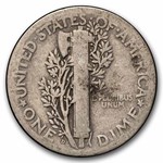 1925-D Mercury Dime 50-Coin Roll Avg Circ