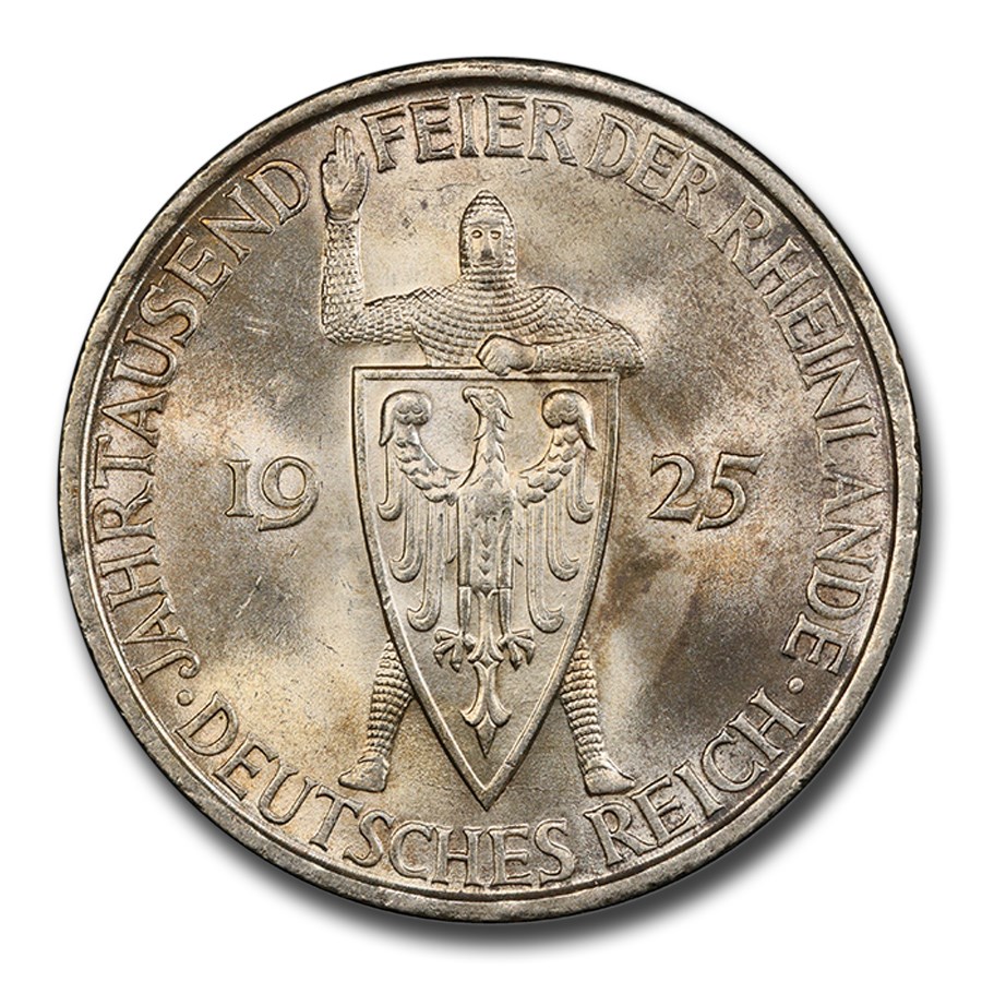1925-D Weimar Germany Silver 5 Reichsmark MS-65 PCGS