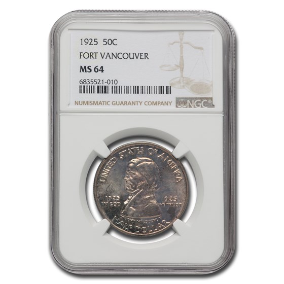 1925 Fort Vancouver Half Dollar MS-64 NGC 1925 Fort Vancouver Half Dollar MS-64 NGC