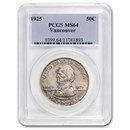 1925 Fort Vancouver Half Dollar MS-64 PCGS