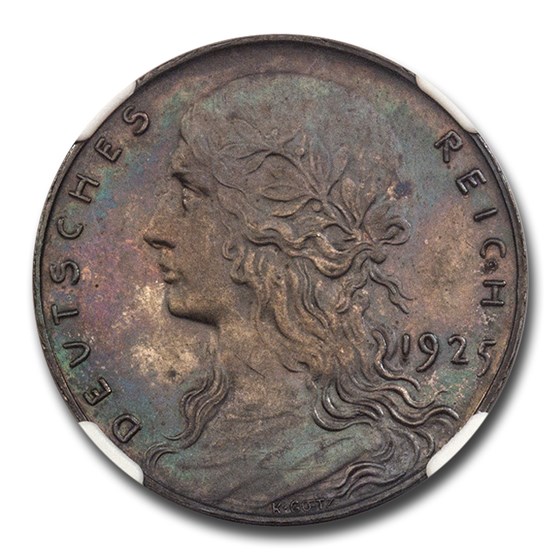 1925 Germany Weimar Republic Silver 3 Mark PR-63 NGC 1925 Germany Weimar Republic Silver 3 Mark PR-63 NGC