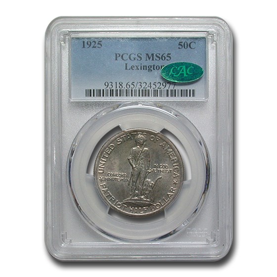 1925 Lexington Concord Sesqui Half Dollar MS-65 PCGS CAC 1925 Lexington Concord Sesqui Half Dollar MS-65 PCGS CAC