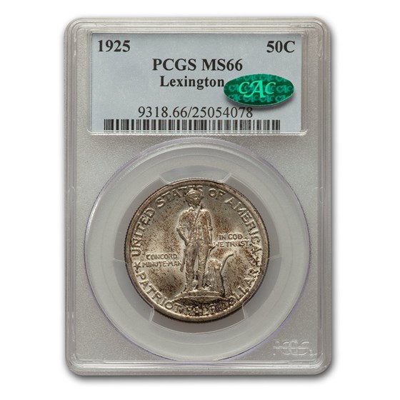 1925 Lexington Concord Sesqui. Half Dollar MS-66 PCGS CAC 1925 Lexington Concord Sesqui. Half Dollar MS-66 PCGS CAC