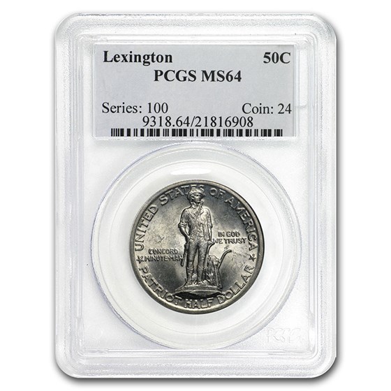1925 Lexington Concord Sesquicentennial Half Dollar MS-64 PCGS 1925 Lexington Concord Sesquicentennial Half Dollar MS-64 PCGS