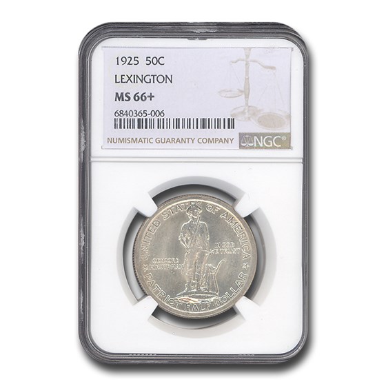 1925 Lexington Concord Sesquicentennial Half Dollar MS-66+ NGC 1925 Lexington Concord Sesquicentennial Half Dollar MS-66+ NGC