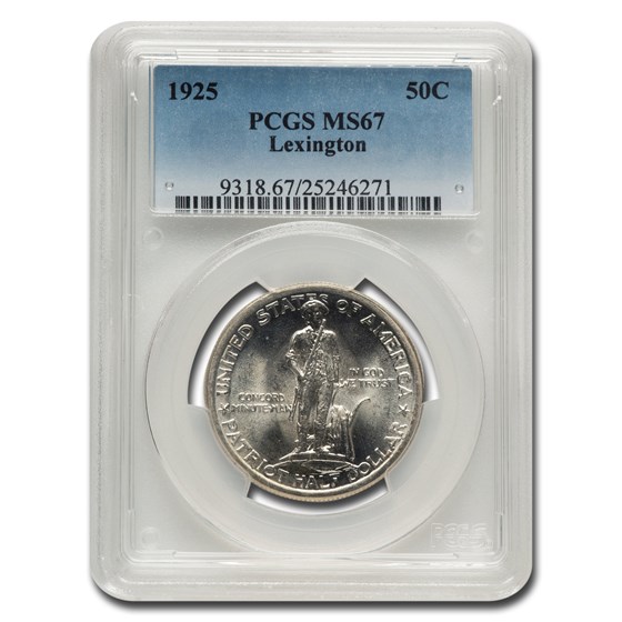 1925 Lexington Concord Sesquicentennial Half Dollar MS-67 PCGS 1925 Lexington Concord Sesquicentennial Half Dollar MS-67 PCGS