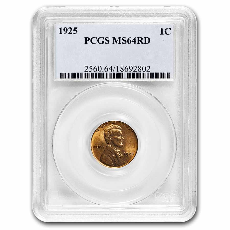 Buy 1925 Lincoln Cent MS-64 PCGS (Red) | APMEX