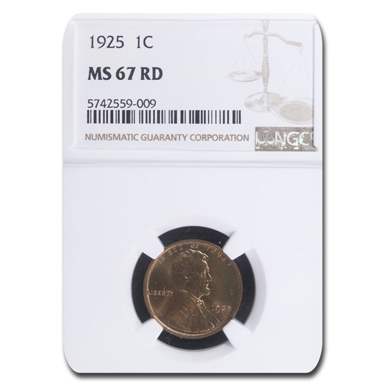 1925 Lincoln Cent MS-67 NGC (Red) 1925 Lincoln Cent MS-67 NGC (Red)