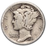 1925 Mercury Dime 50-Coin Roll Avg Circ