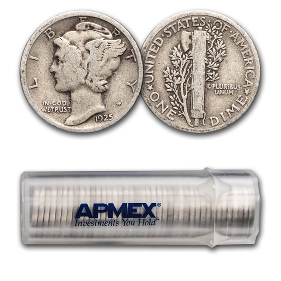 1925 Mercury Dime 50-Coin Roll Avg Circ 1925 Mercury Dime 50-Coin Roll Avg Circ