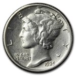 1925 Mercury Dime AU