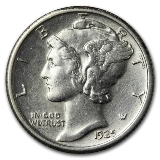 1925 Mercury Dime AU 1925 Mercury Dime AU