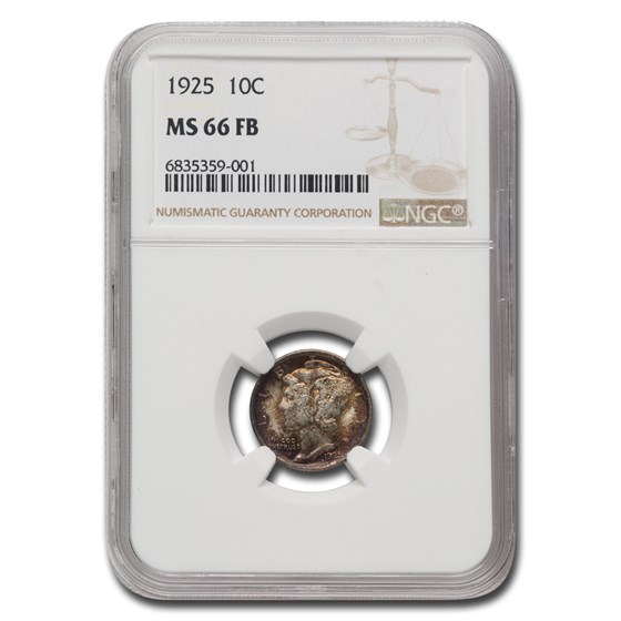 1925 Mercury Dime MS-66 NGC (FB) 1925 Mercury Dime MS-66 NGC (FB)