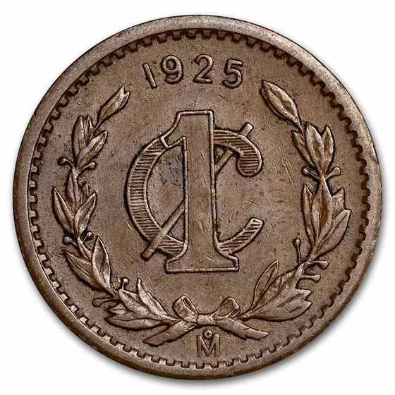 1925 Mexico Bronze 1 Centavo AU 1925 Mexico Bronze 1 Centavo AU