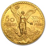 1925 Mexico Gold 50 Pesos AU