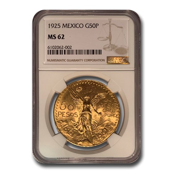 1925 Mexico Gold 50 Pesos MS-62 NGC 1925 Mexico Gold 50 Pesos MS-62 NGC