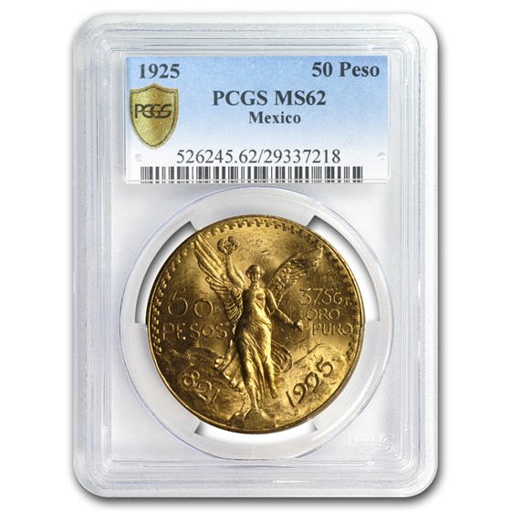 1925 Mexico Gold 50 Pesos MS-62 PCGS 1925 Mexico Gold 50 Pesos MS-62 PCGS