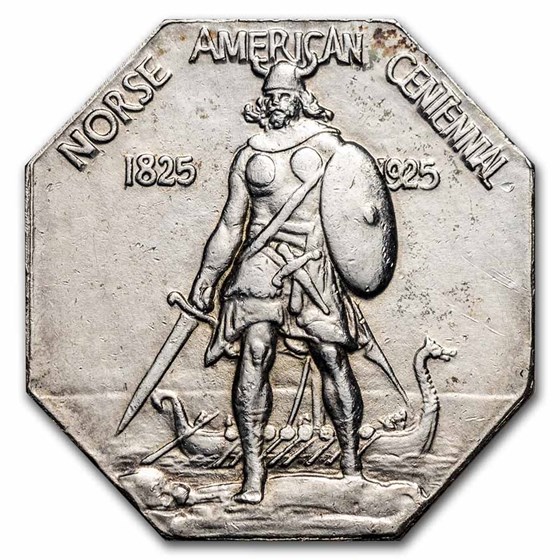 1925 Norse-American Centennial Half Medal Ch AU (Thick Variety) 1925 Norse-American Centennial Half Medal Ch AU (Thick Variety)