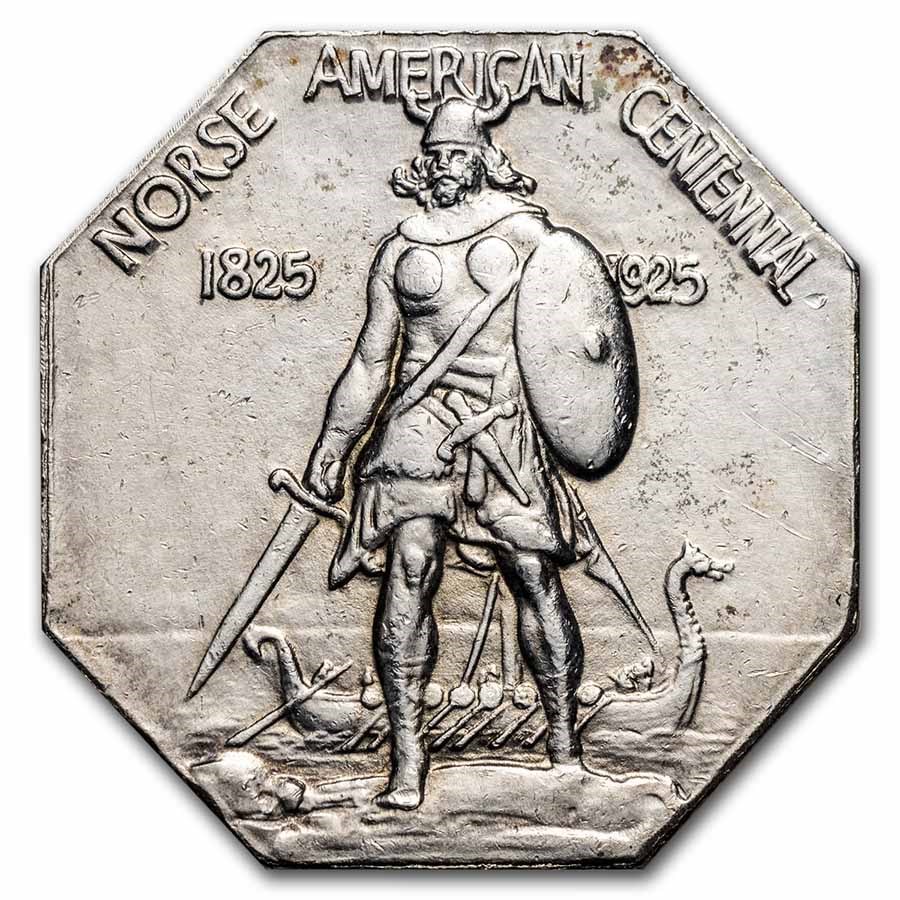 1925 Norse-American Centennial Thick Medal AU