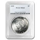 1925 Peace Dollar MS-64 PCGS
