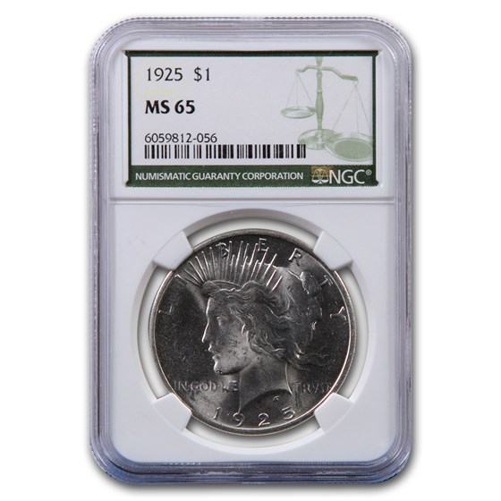 1925 Peace Dollar MS-65 NGC ( Green Label) 1925 Peace Dollar MS-65 NGC ( Green Label)