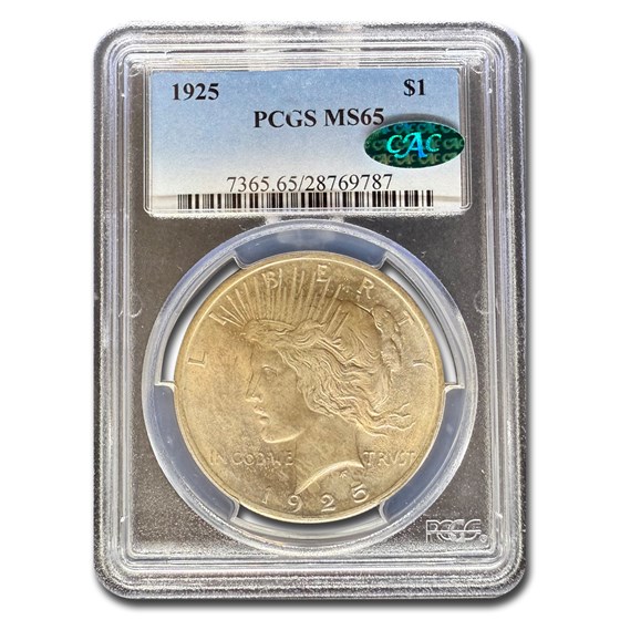 1925 Peace Dollar MS-65 PCGS CAC 1925 Peace Dollar MS-65 PCGS CAC