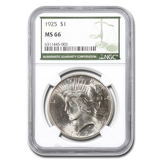 1925 Peace Dollar MS-66 NGC (Green Label) 1925 Peace Dollar MS-66 NGC (Green Label)