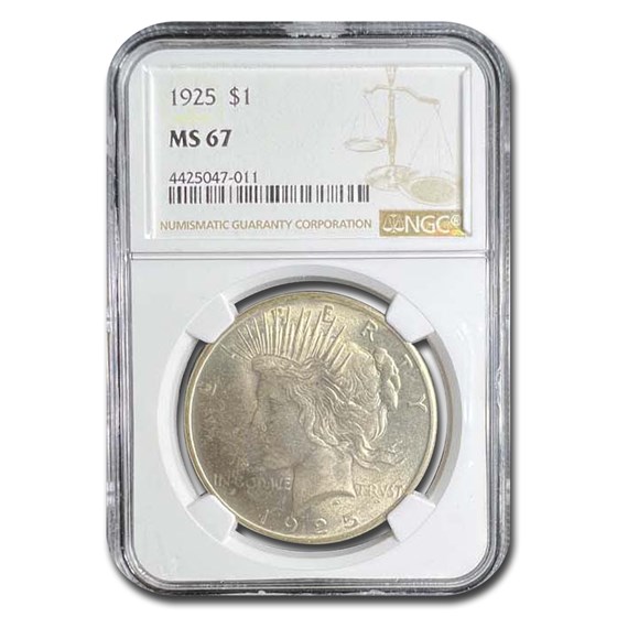 1925 Peace Dollar MS-67 NGC 1925 Peace Dollar MS-67 NGC