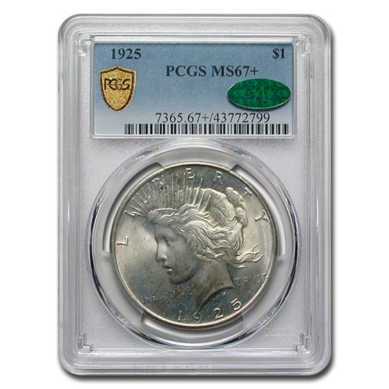 1925 Peace Dollar MS-67+ PCGS CAC 1925 Peace Dollar MS-67+ PCGS CAC