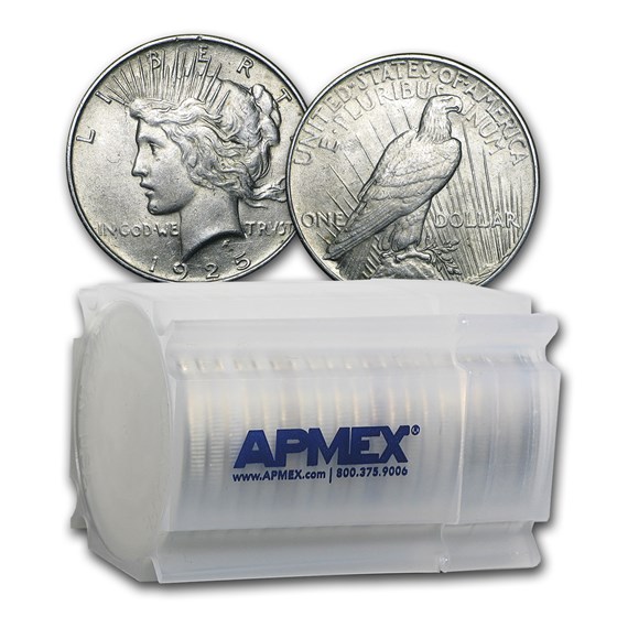 1925 Peace Silver Dollars AU (20-Coin Roll) 1925 Peace Silver Dollars AU (20-Coin Roll)