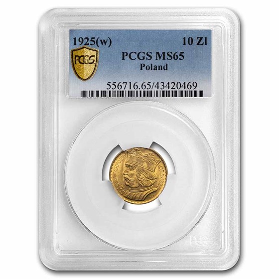 1925 Poland Gold 10 Zlotych Boleslaw MS-65 PCGS 1925 Poland Gold 10 Zlotych Boleslaw MS-65 PCGS