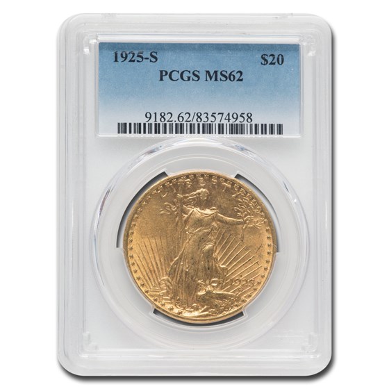 1925-S $20 Saint-Gaudens Gold Double Eagle MS-62 PCGS 1925-S $20 Saint-Gaudens Gold Double Eagle MS-62 PCGS