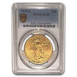 1925-S $20 St Gaudens Gold Double Eagle AU-55 PCGS