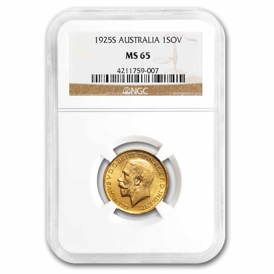 1925-S Australia Gold Sovereign George V MS-65 NGC 1925-S Australia Gold Sovereign George V MS-65 NGC