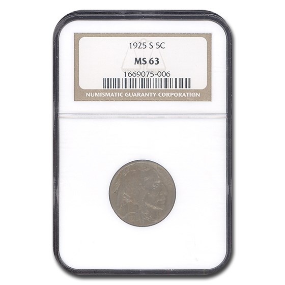 1925-S Buffalo Nickel MS-63 NGC 1925-S Buffalo Nickel MS-63 NGC