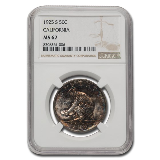 1925-S California Diamond Jubilee Half Dollar MS-67 NGC 1925-S California Diamond Jubilee Half Dollar MS-67 NGC