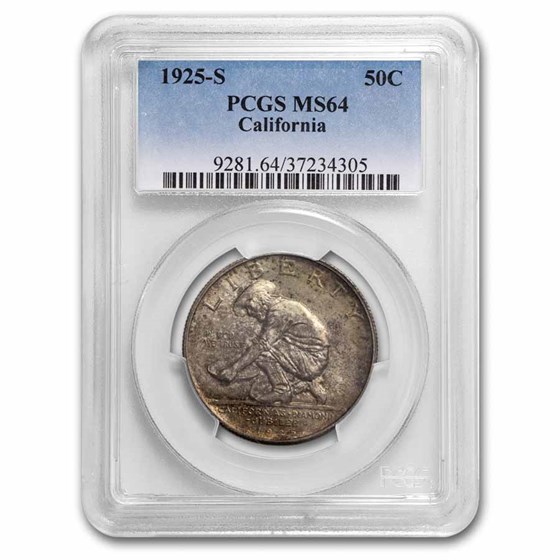 1925-S California Diamond Jubilee Half MS-64 PCGS (Toned) 1925-S California Diamond Jubilee Half MS-64 PCGS (Toned)