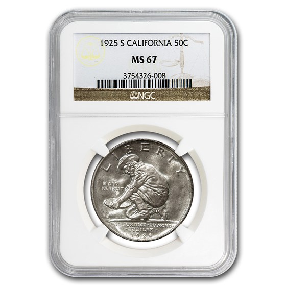 1925-S California Half Dollar MS-67 NGC 1925-S California Half Dollar MS-67 NGC