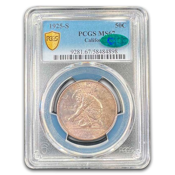 1925-S California Half Dollar MS-67 PCGS CAC