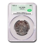 1925-S California Silver Half Dollar MS-66 CACG